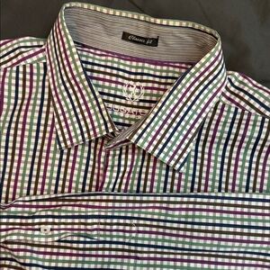 Bugatchi Uomo Men's Classic Fit Multicolor Checkered Shirt